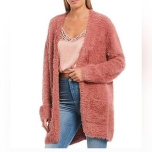 Free People Cozy Pink Fuzzy Women's Sweater